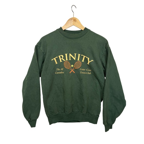 Trinity The Label Other - Trinity The Label Tennis Club Crewneck Green Heavy Fleece S/M Retro Sporty